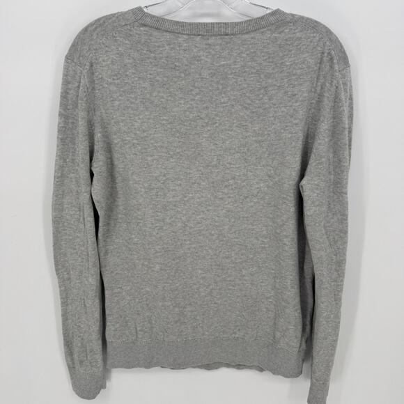 Ted Baker London Grey French Bulldog Bow Knit Crewneck Sweater Women Size 4 - Picture 6 of 7